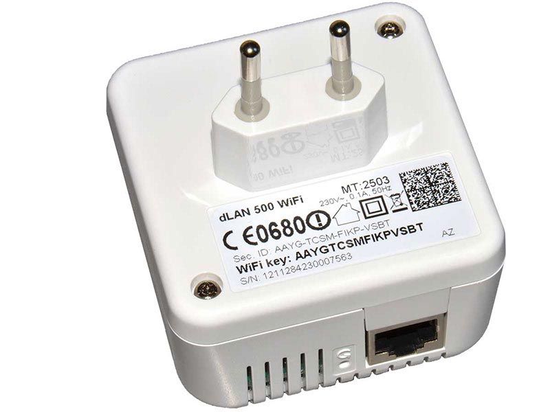 Powerline adapter Devolo dLAN® 500 Wi-Fi (back view)